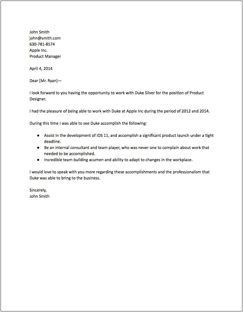 Free College Letter Of Recommendation Template