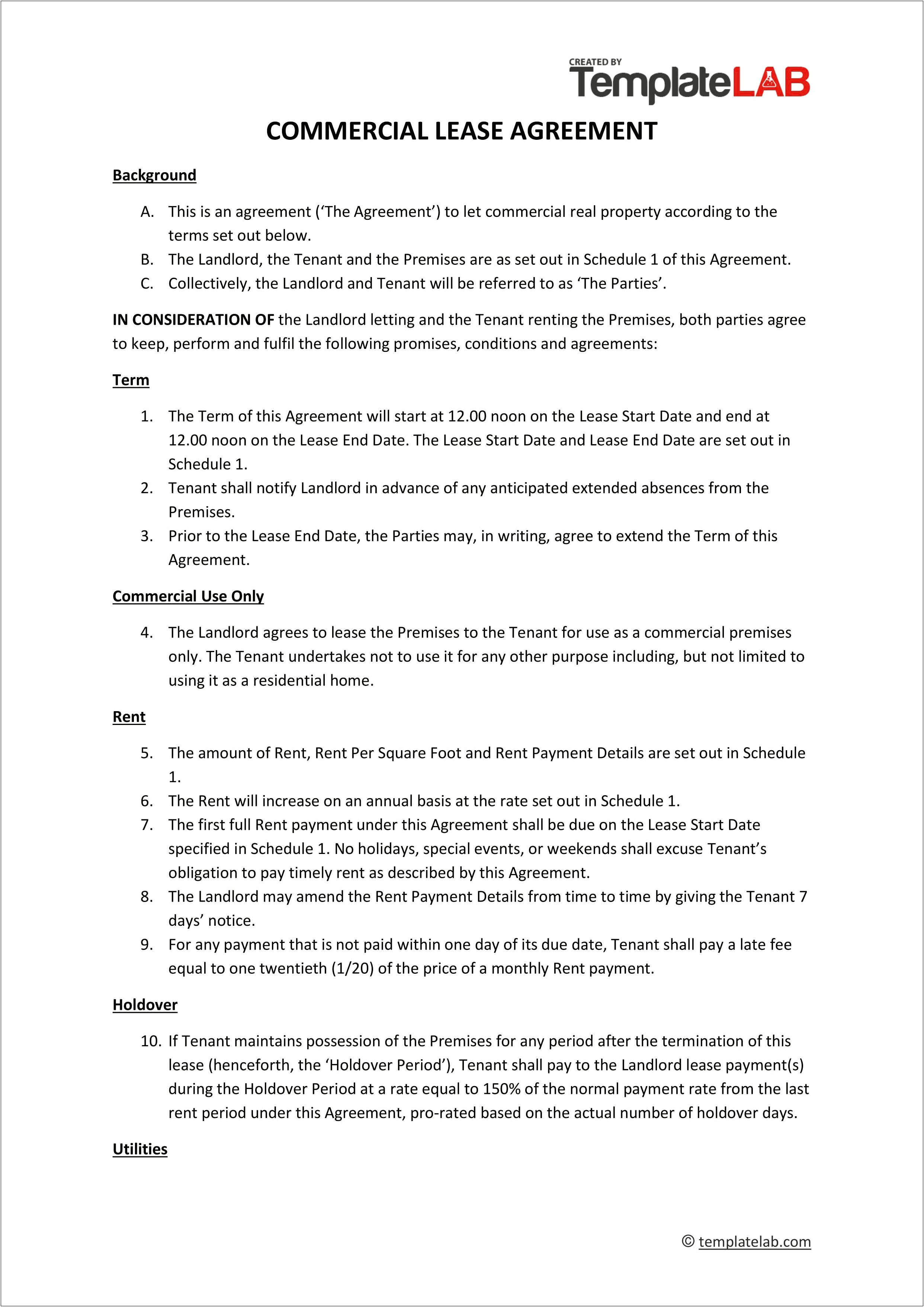 Free Colorado Storage Unit Lease Agreement Template
