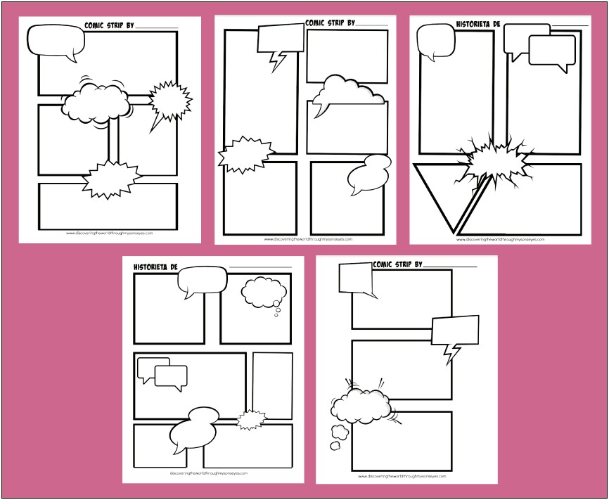 Template For Comic Strip Free Printable Templates : Resume Designs #