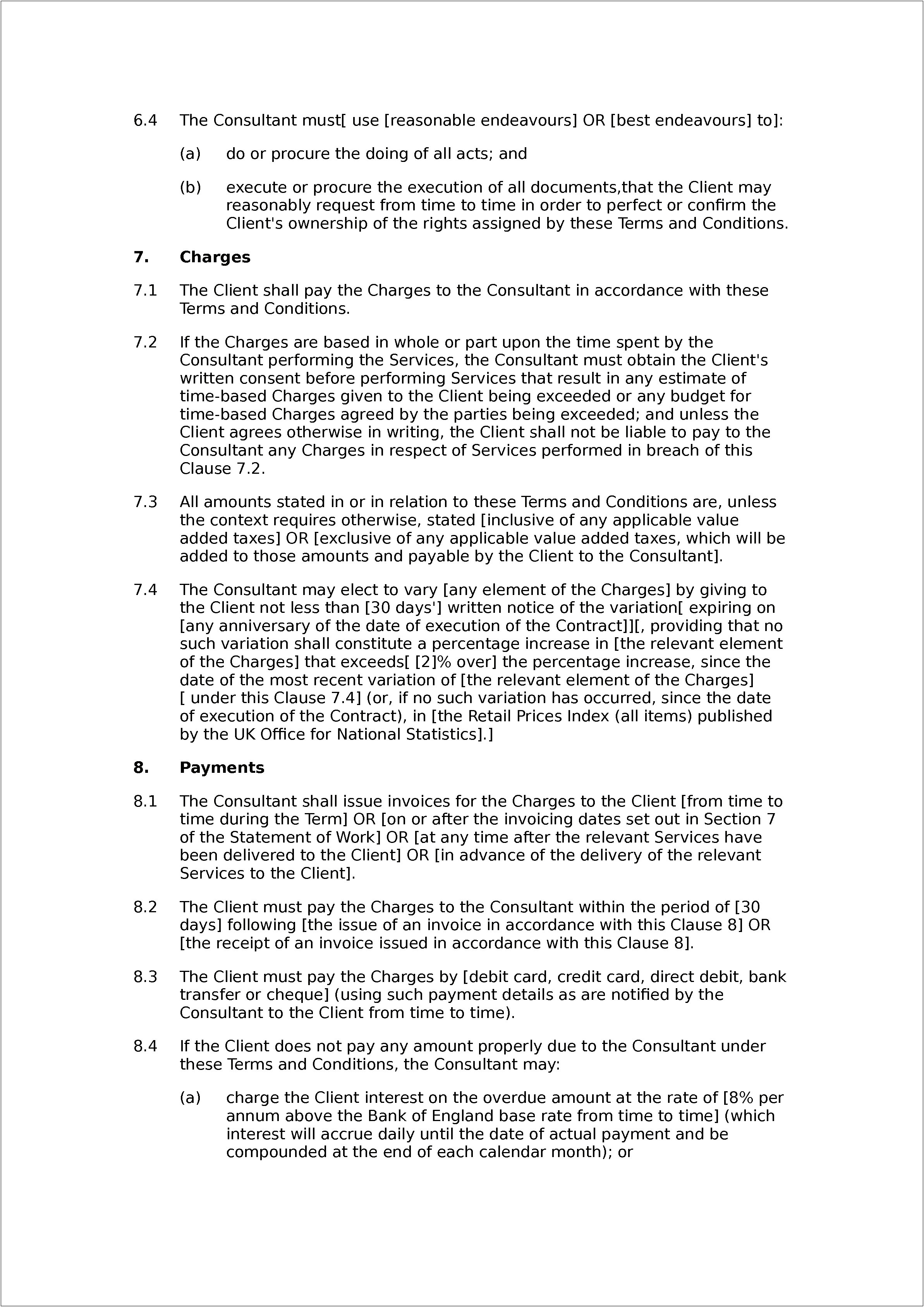 Free Consultancy Terms And Conditions Template