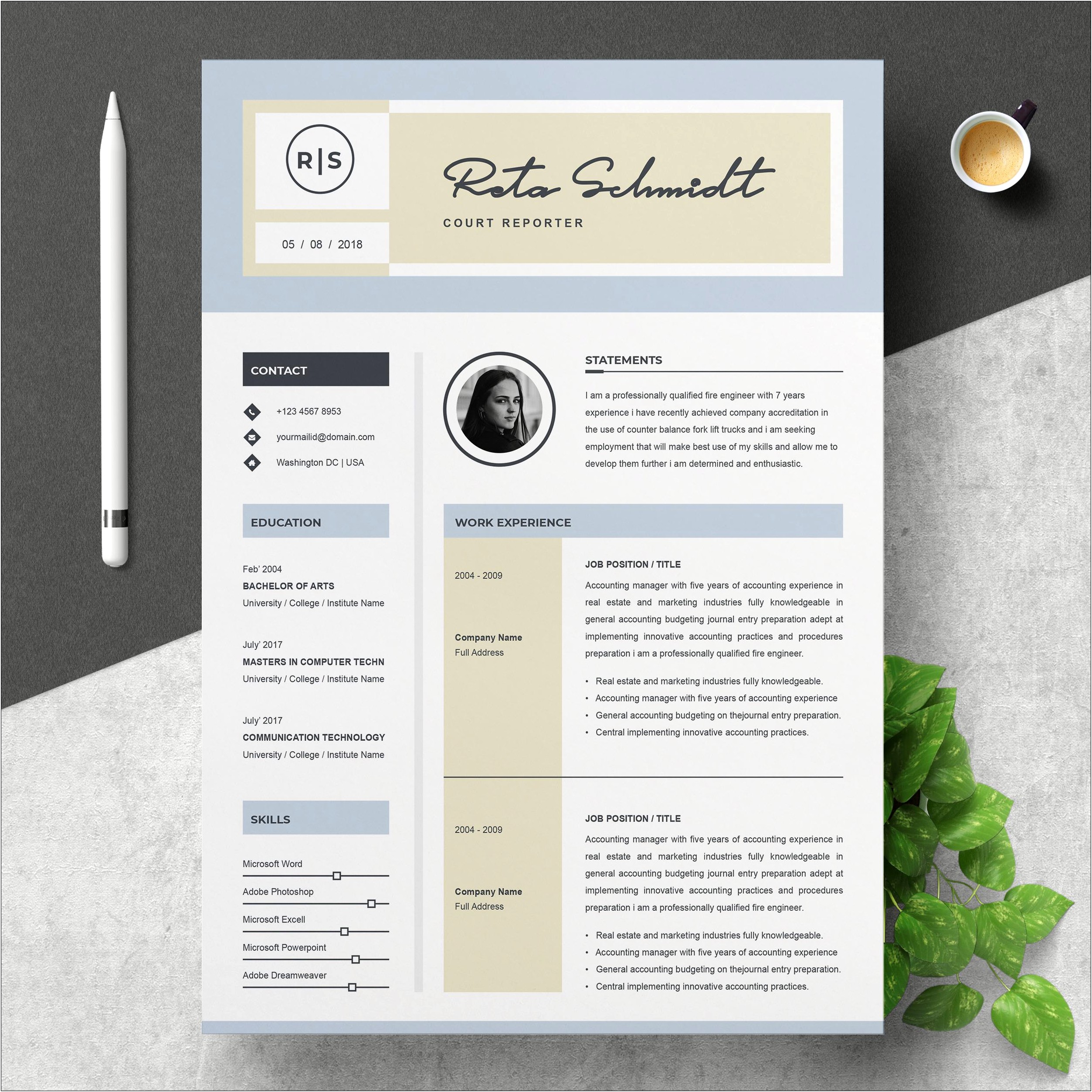 Free Cover Letter Template With Color