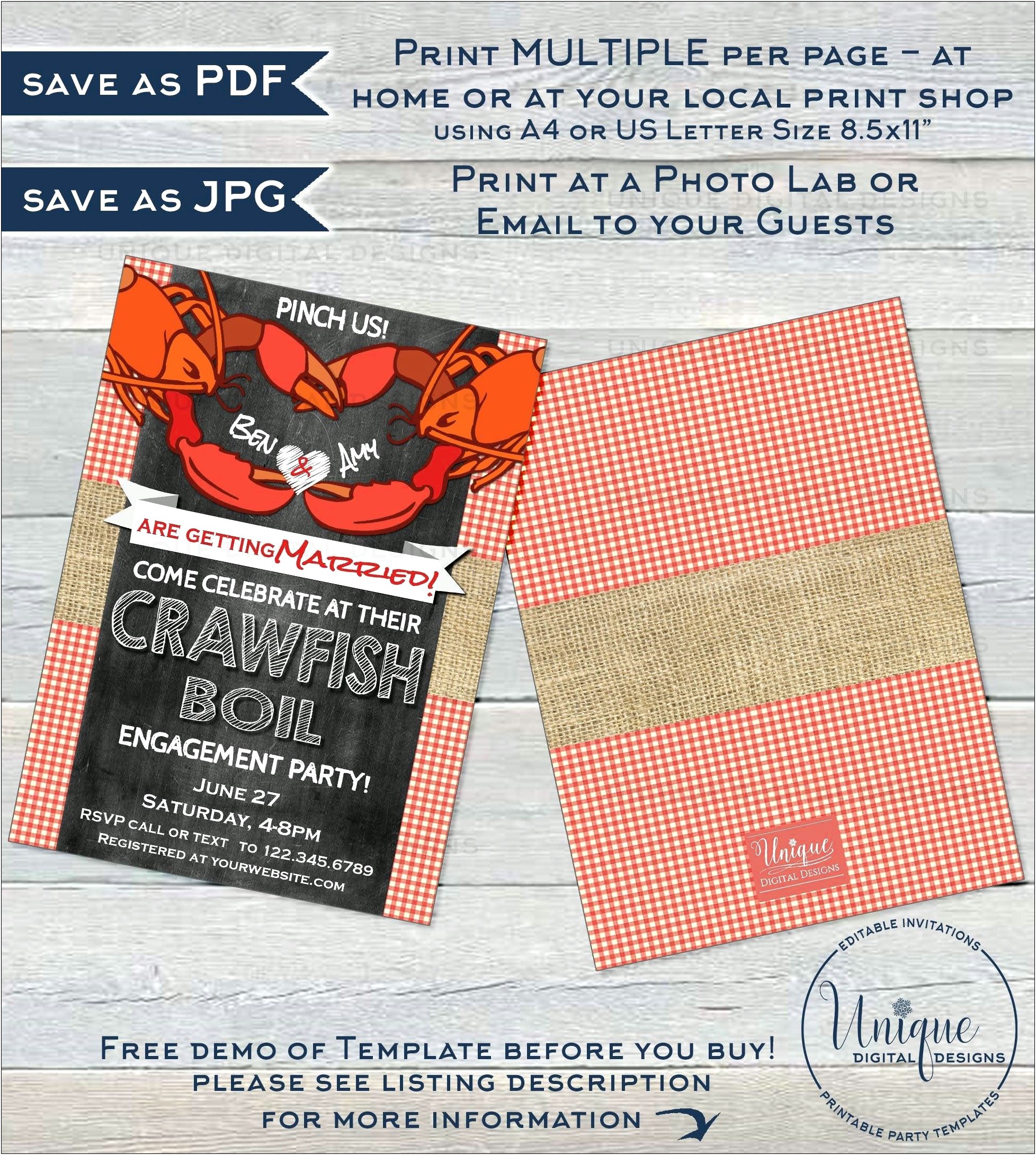 Free Crawfish Boil Party Invitation Templates