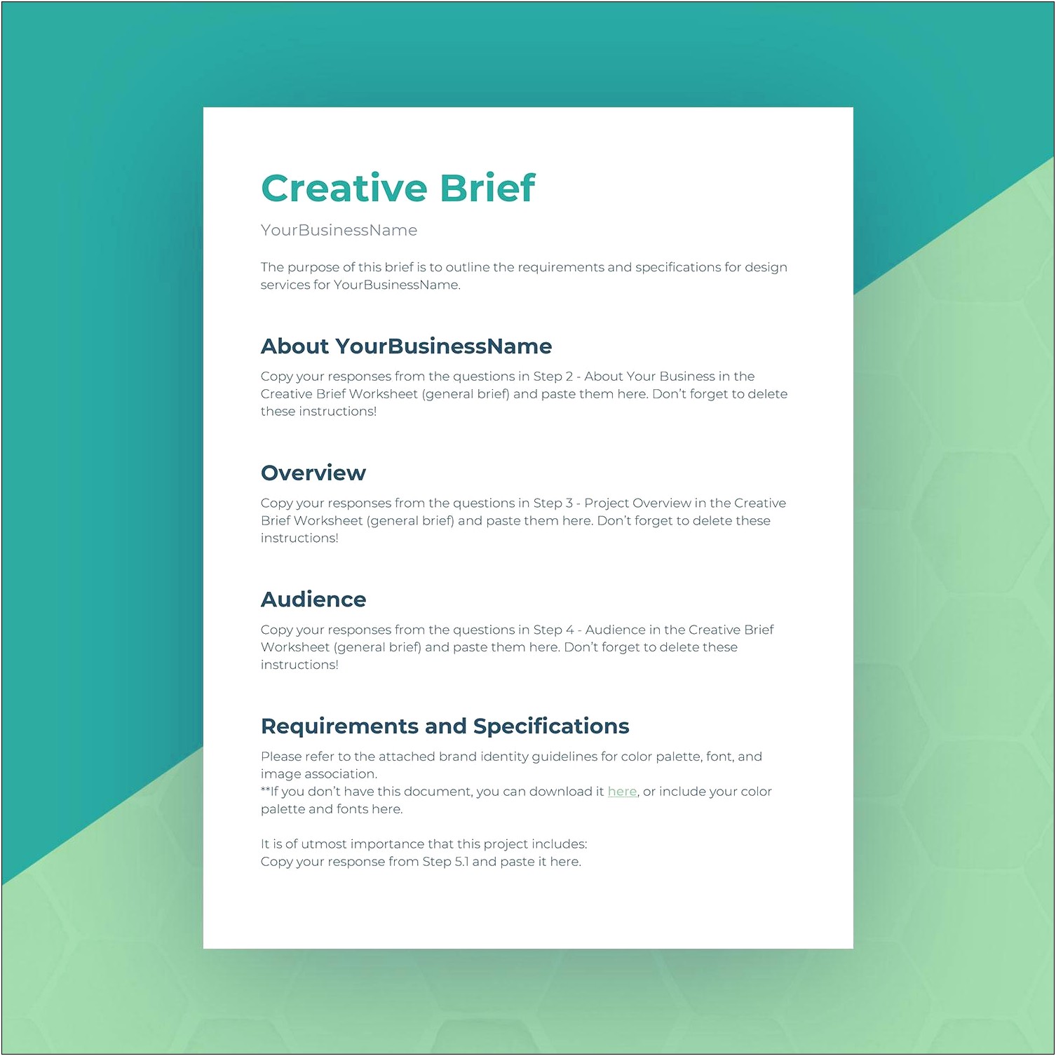 Free Creative Brief Template For Copywriter