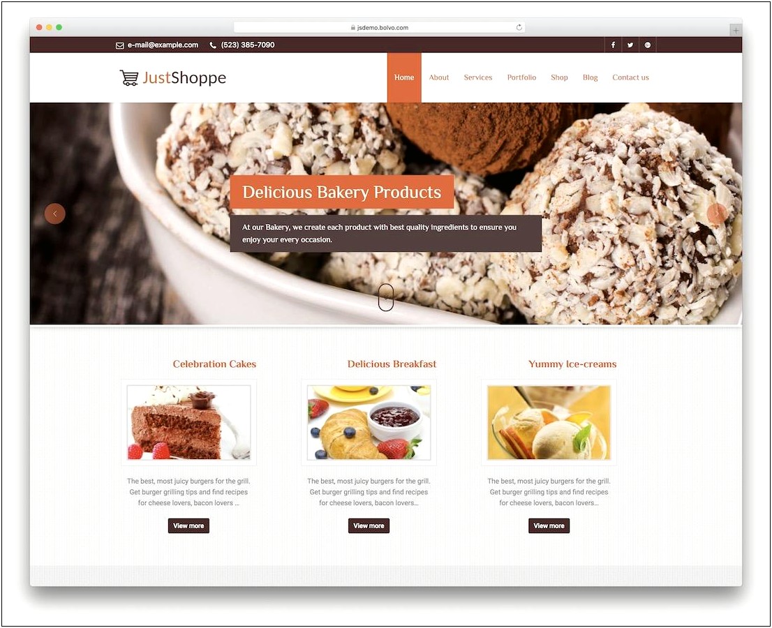 Free Css Template For Bakery Shop