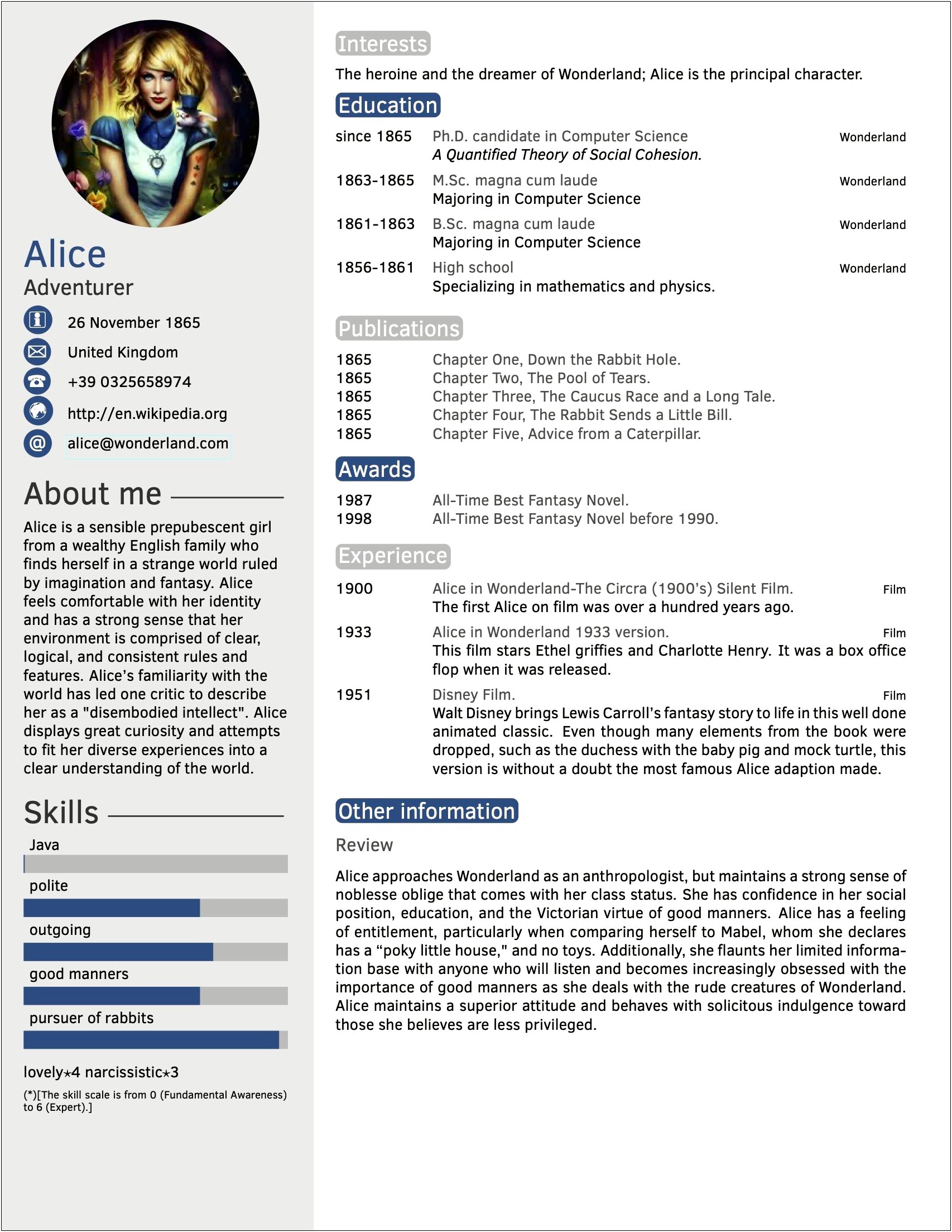 Free Curriculum Vitae Template For Teachers