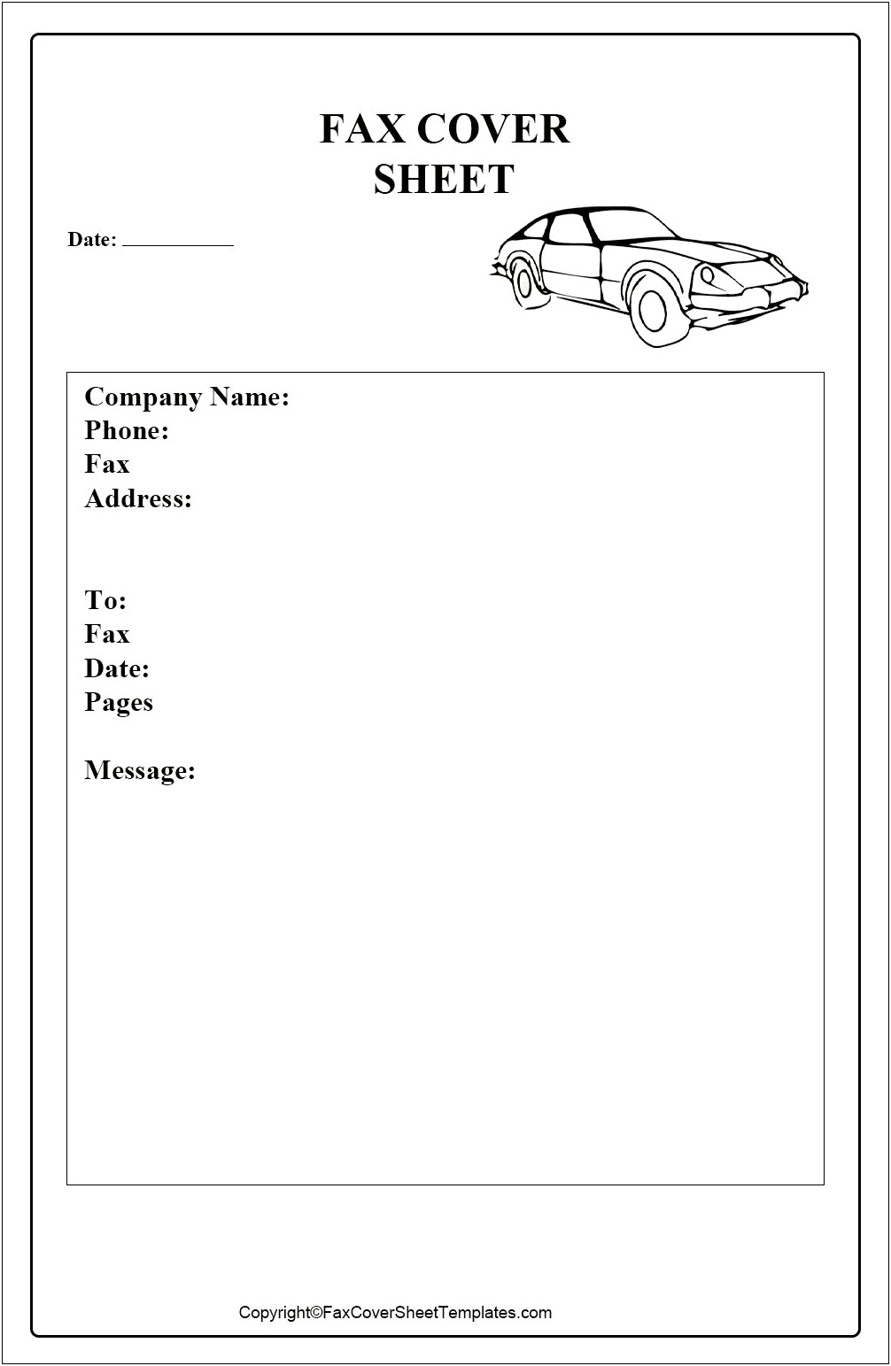 Free Customizable Fax Cover Sheet Template