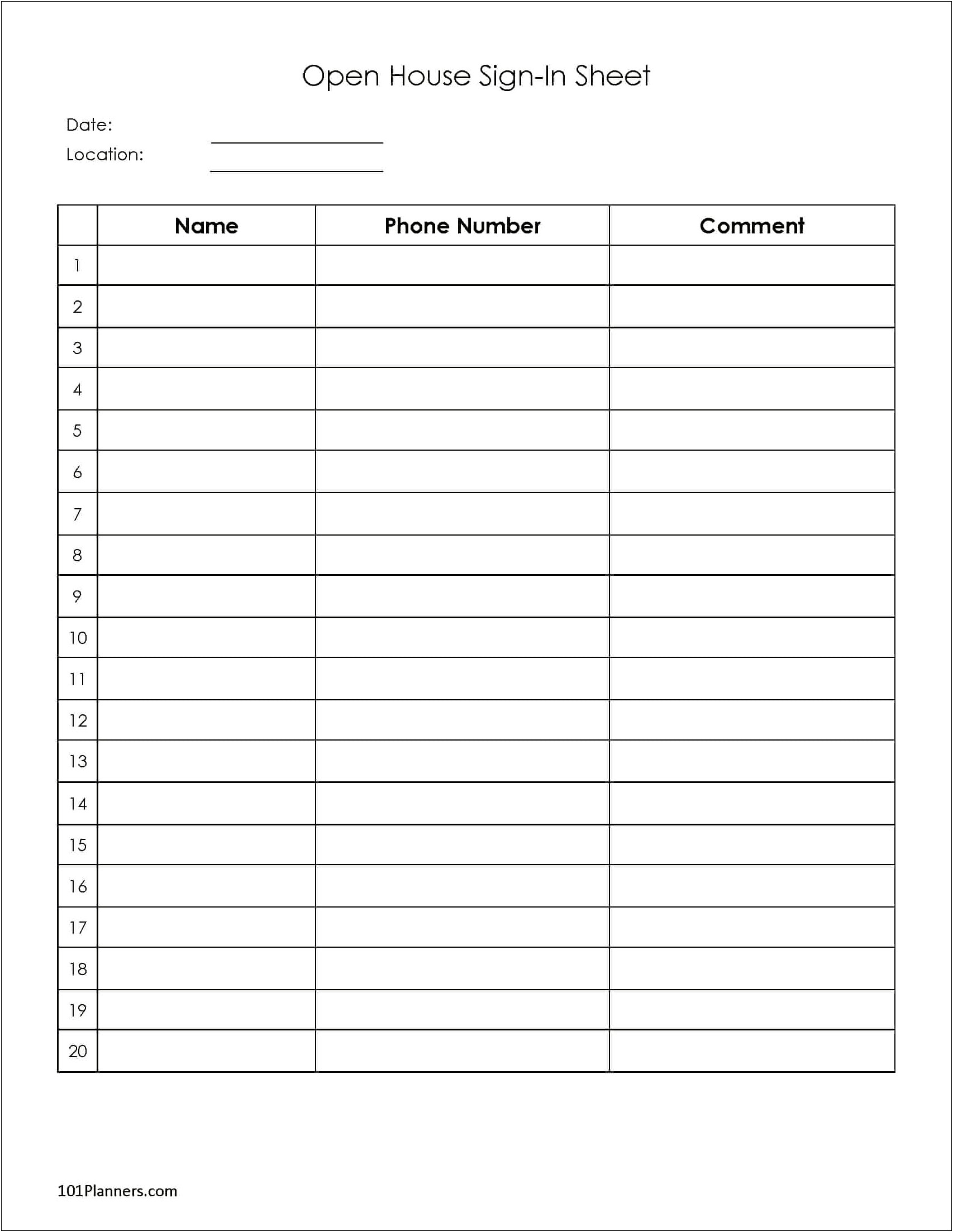 Free Customizable Sign In Sheet Template