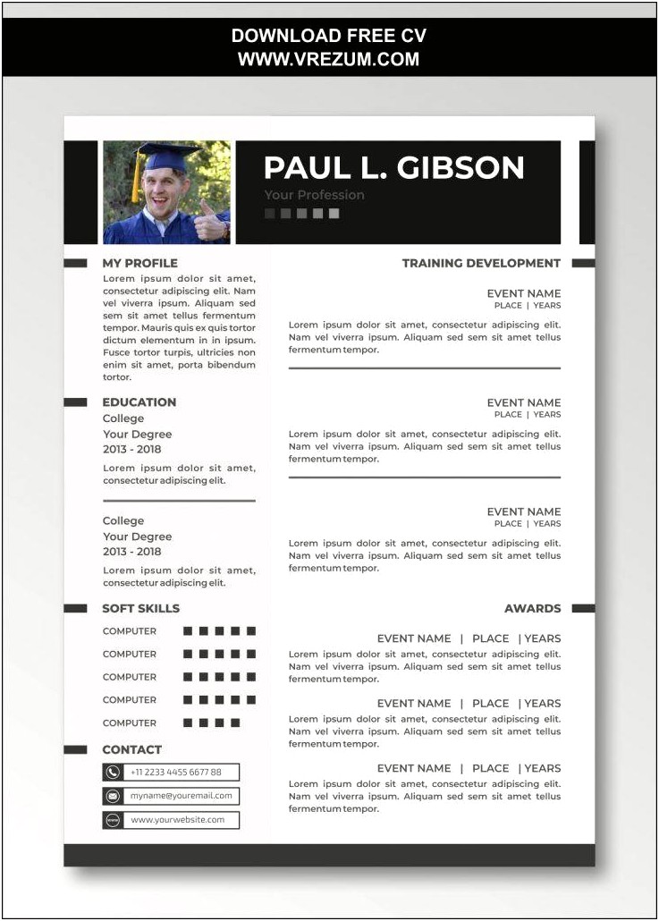 Free Cv Templates For Graduate School