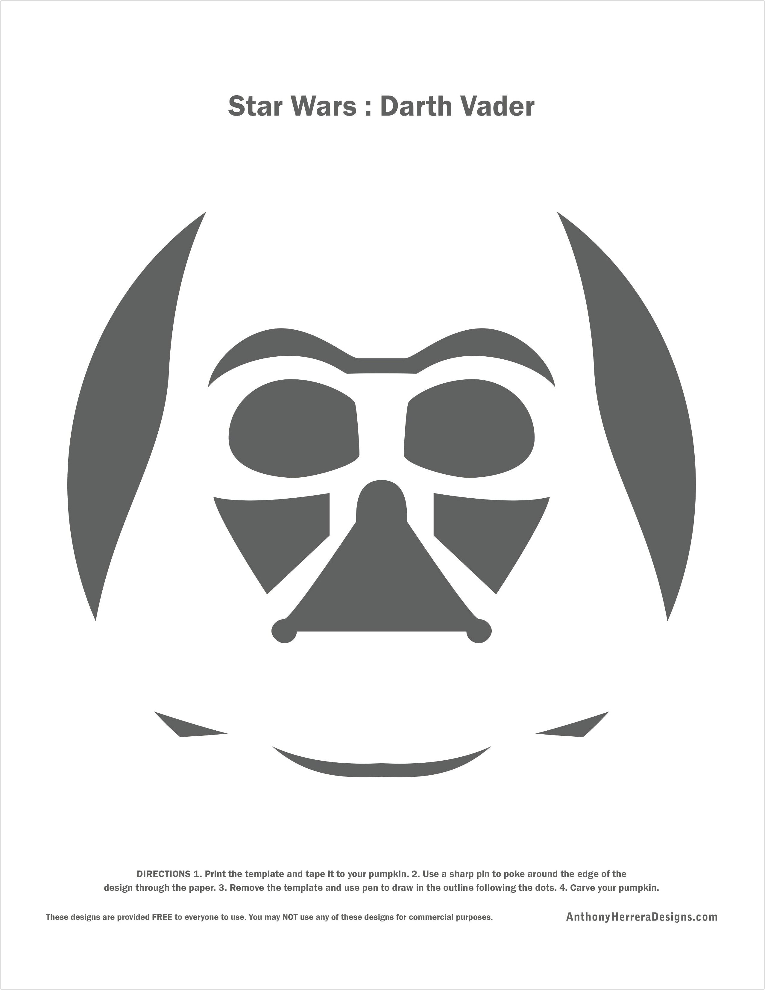 Free Darth Vader Pumpkin Carving Templates