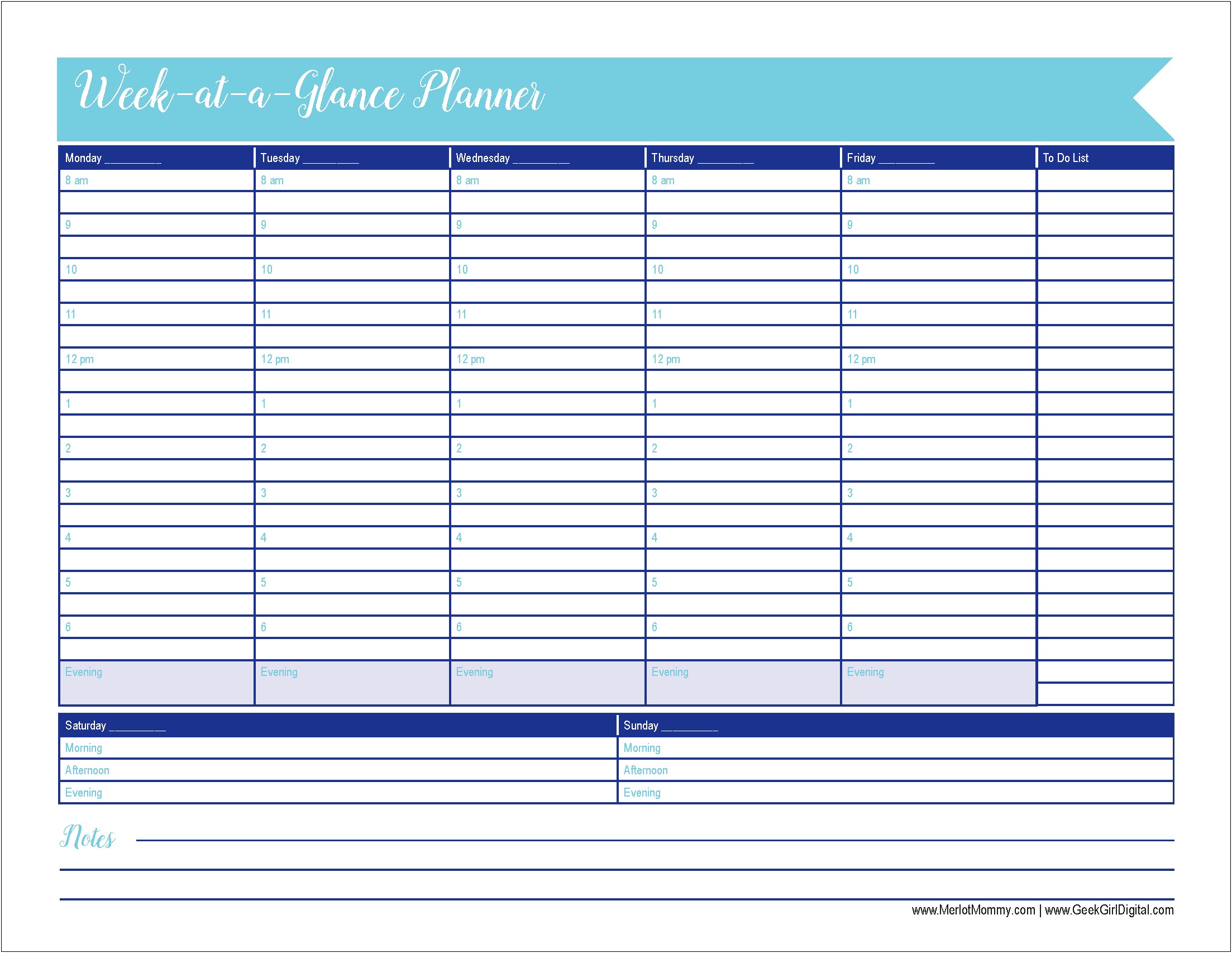 Free Day At A Glance Printable Template