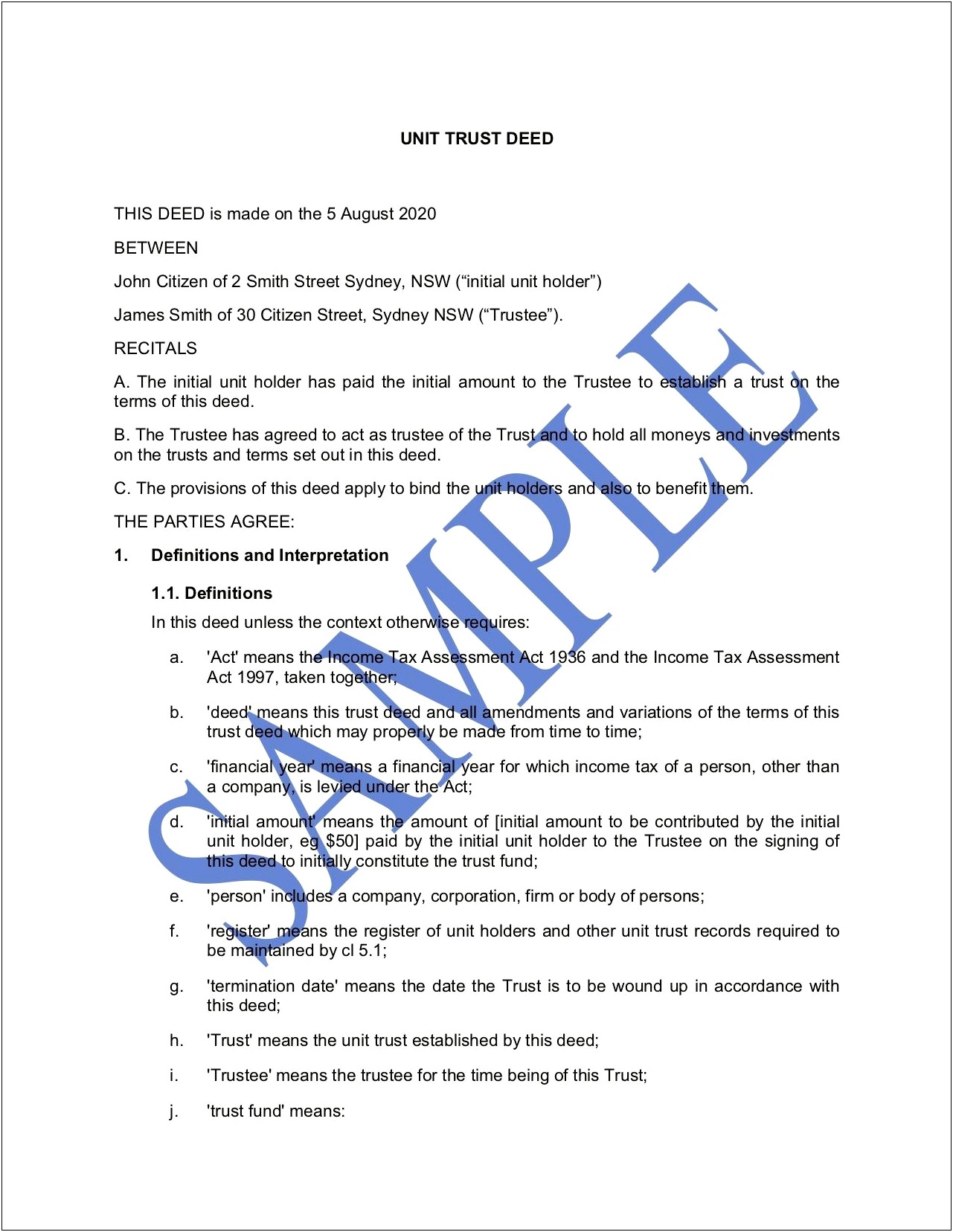 Free Deed Of Release Template Qld