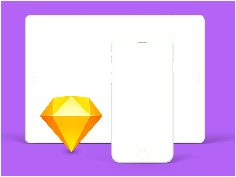 Free Desktop Next To Mobile Sketch Template