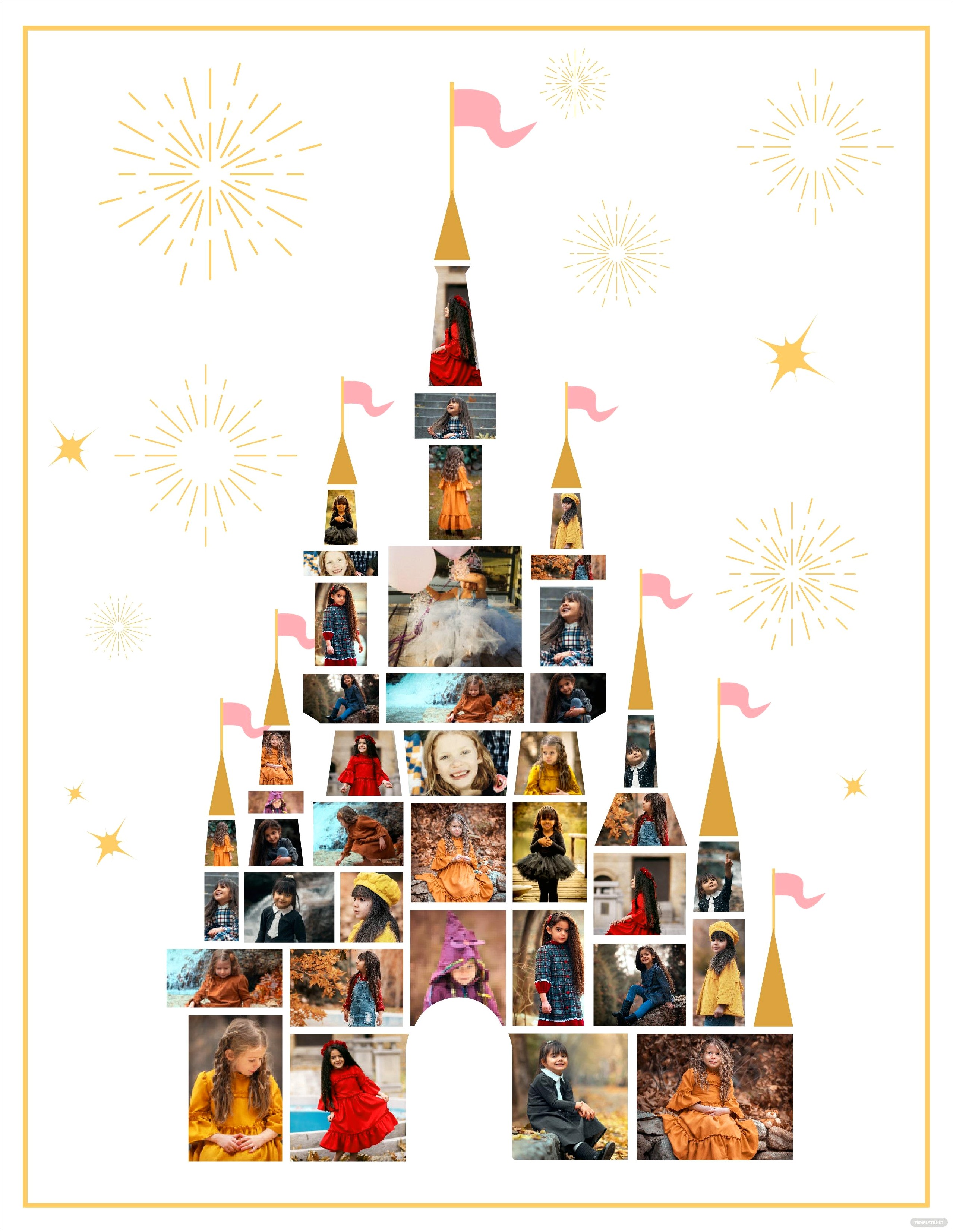 Free Disney Photo Collage Template Magic Kingdom