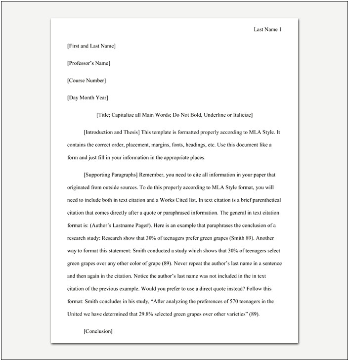 Free Download Mla Format Template Word 2007