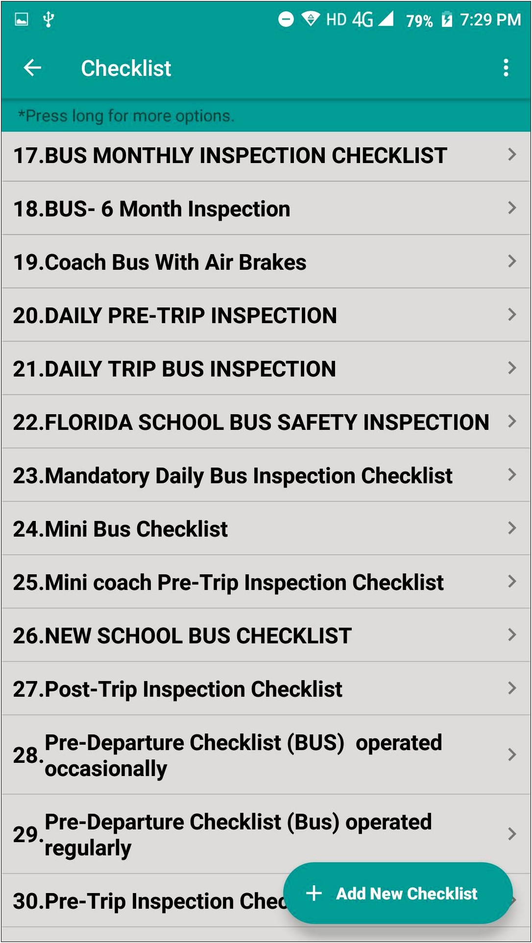 Free Downloadable Pre Trip Inspection Template