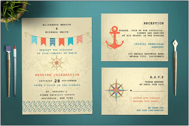 Free Downloadable Wedding Program Templates Nautical