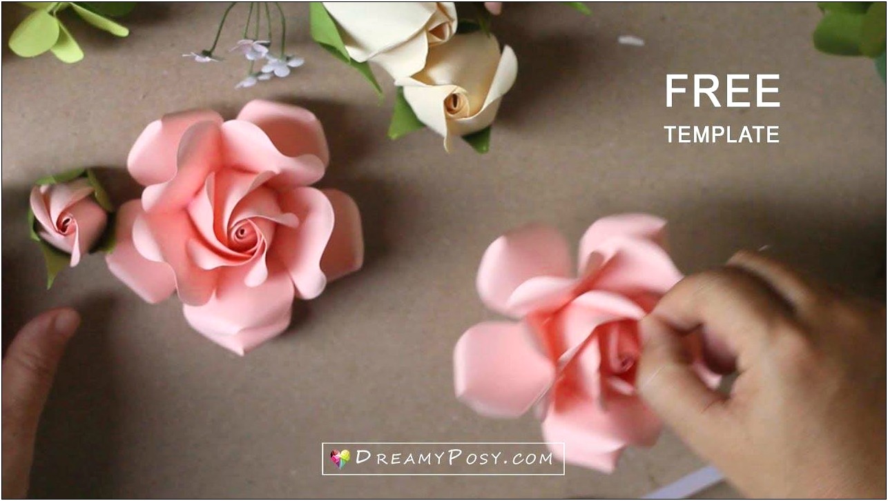 Free Ellen Paper Rose Template By Christina