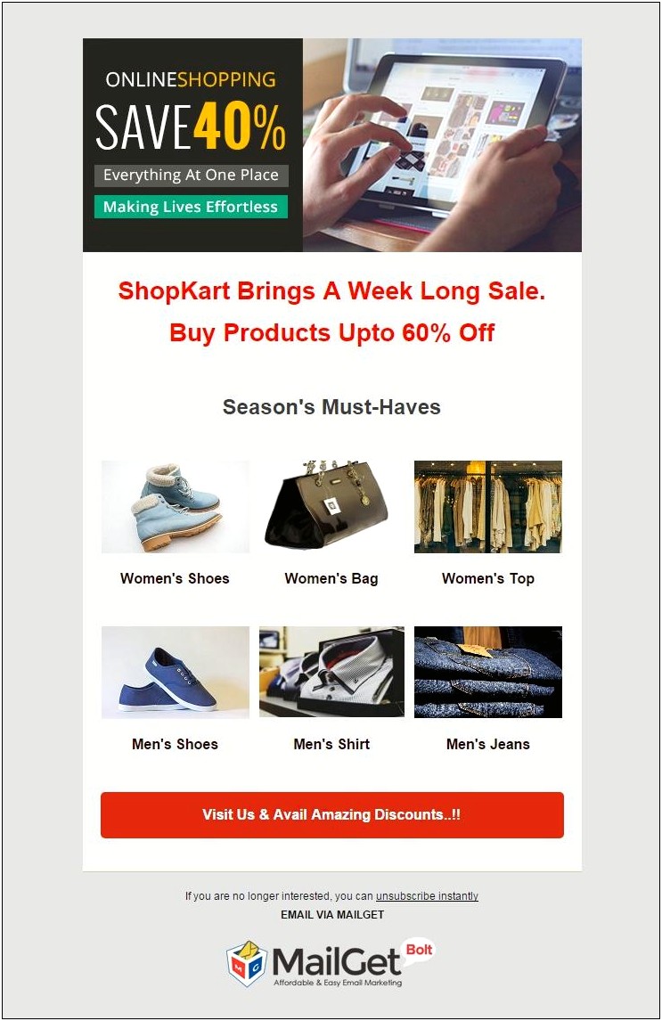 Free Email Templates For Online Shops Html