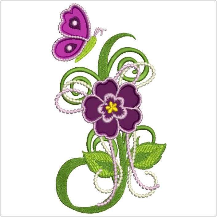 Free Embroidery Templates Floral With Butterflies