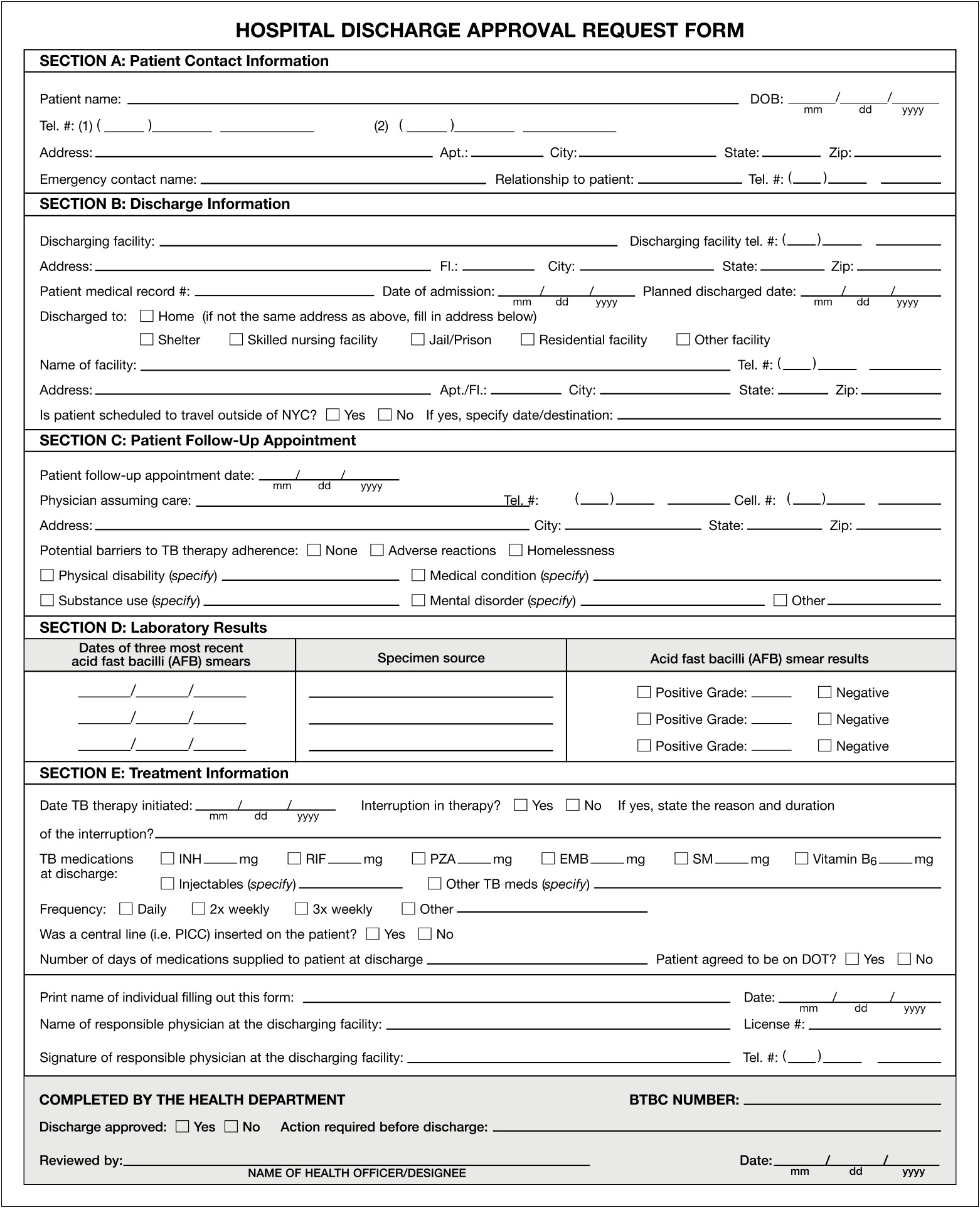 Free Emergency Room Discharge Papers Template
