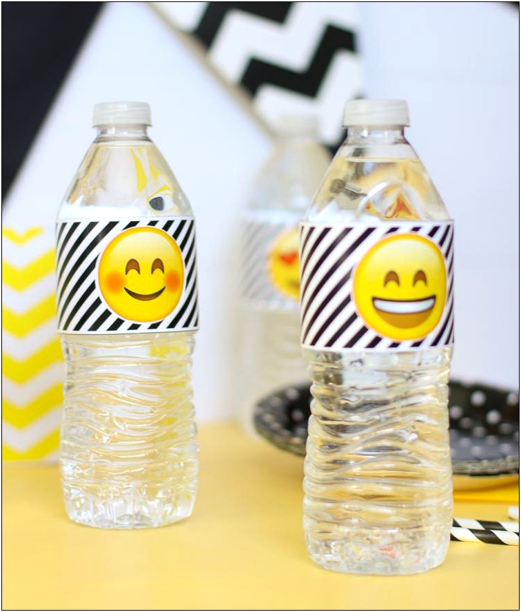 Free Emoji Water Bottle Label Template