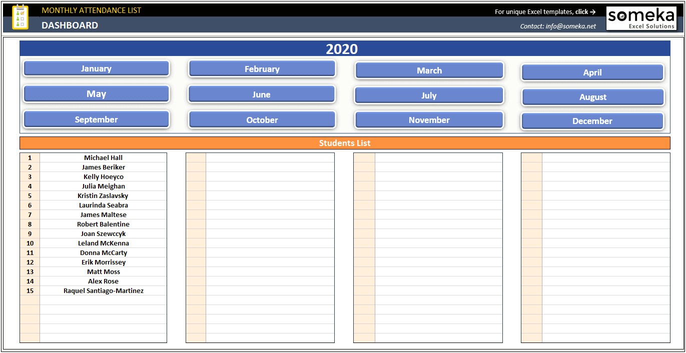 Free Employee Attendance Calendar 2019 Template