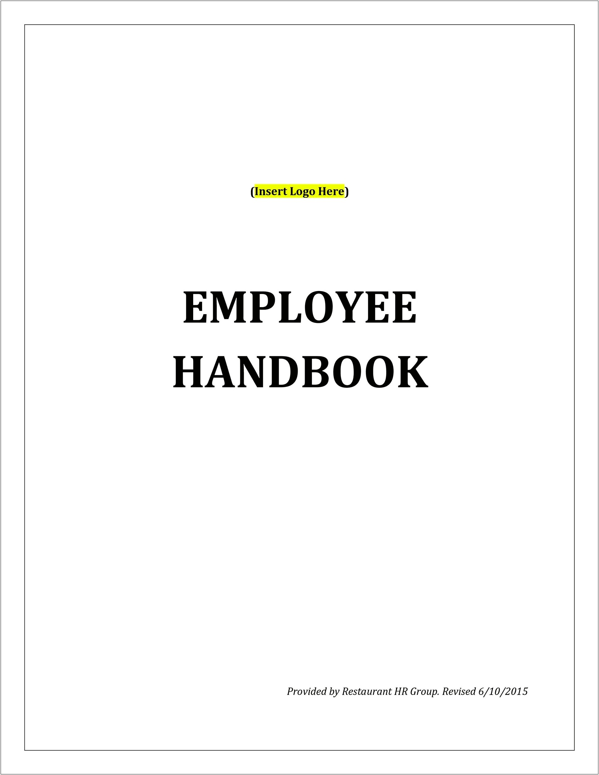 Free Employee Handbook Templates For Washington State