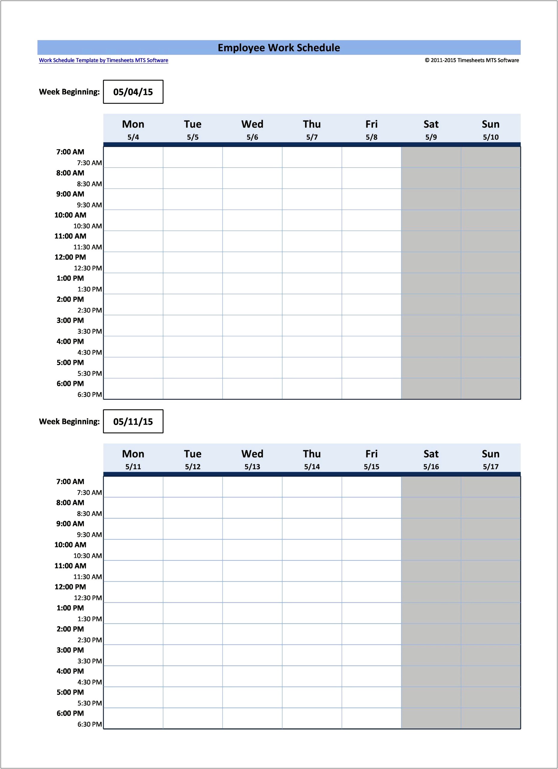 Free Employee Shift Schedule Template For Excel