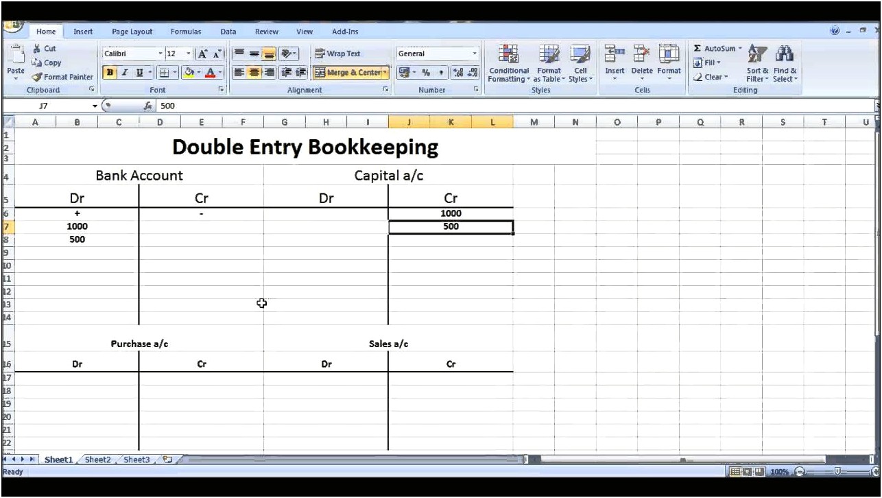 Free Excel Double Entry Bookkeeping Template