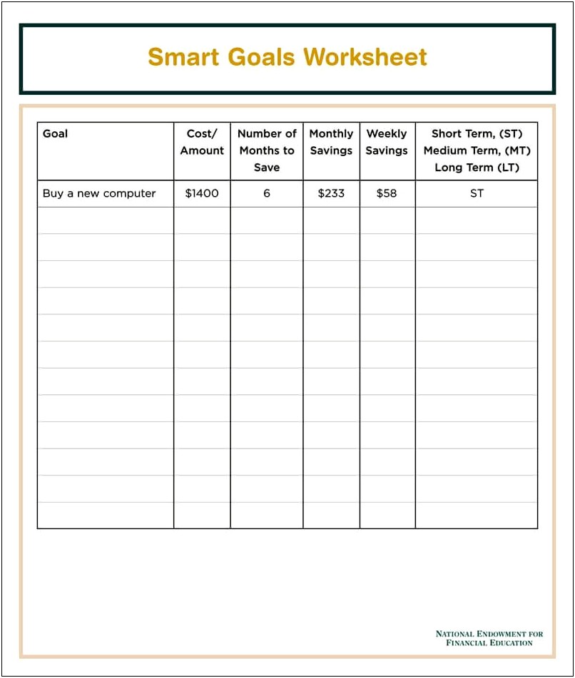 Free Excel Template Monthly Goal Tracking