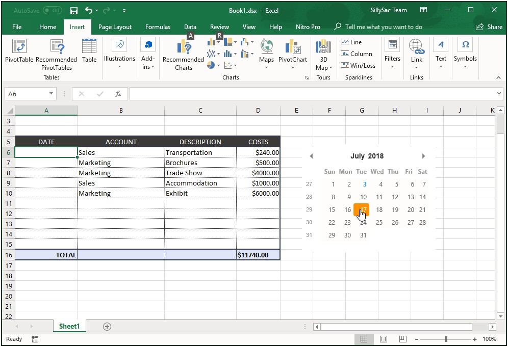 Free Excel Template With Date Picker