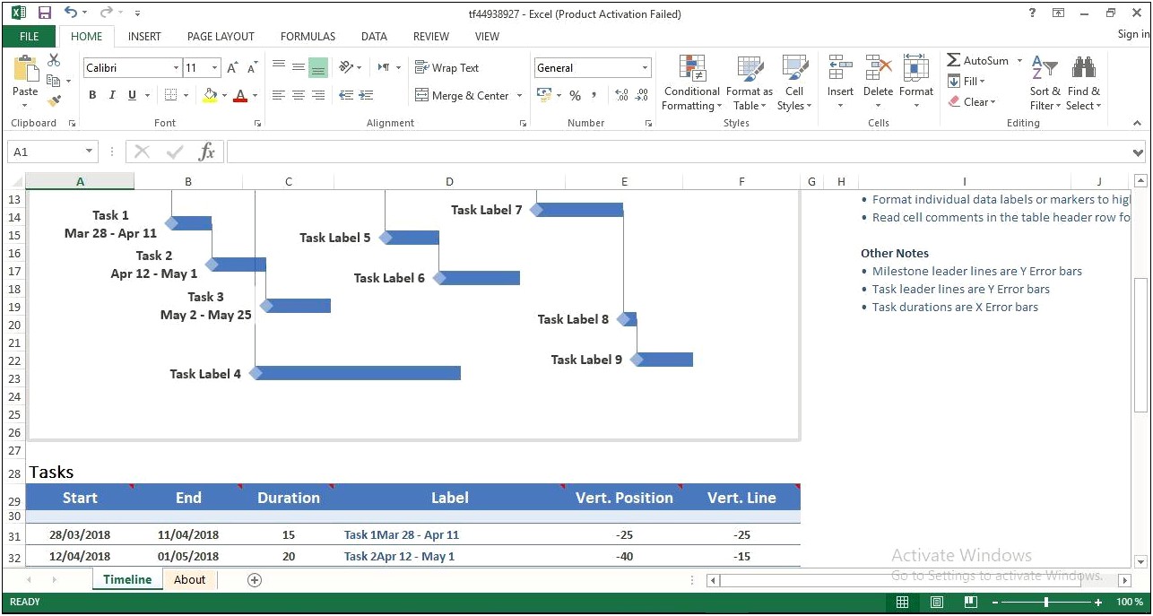 Free Excel Timeline 2018 Template By Week