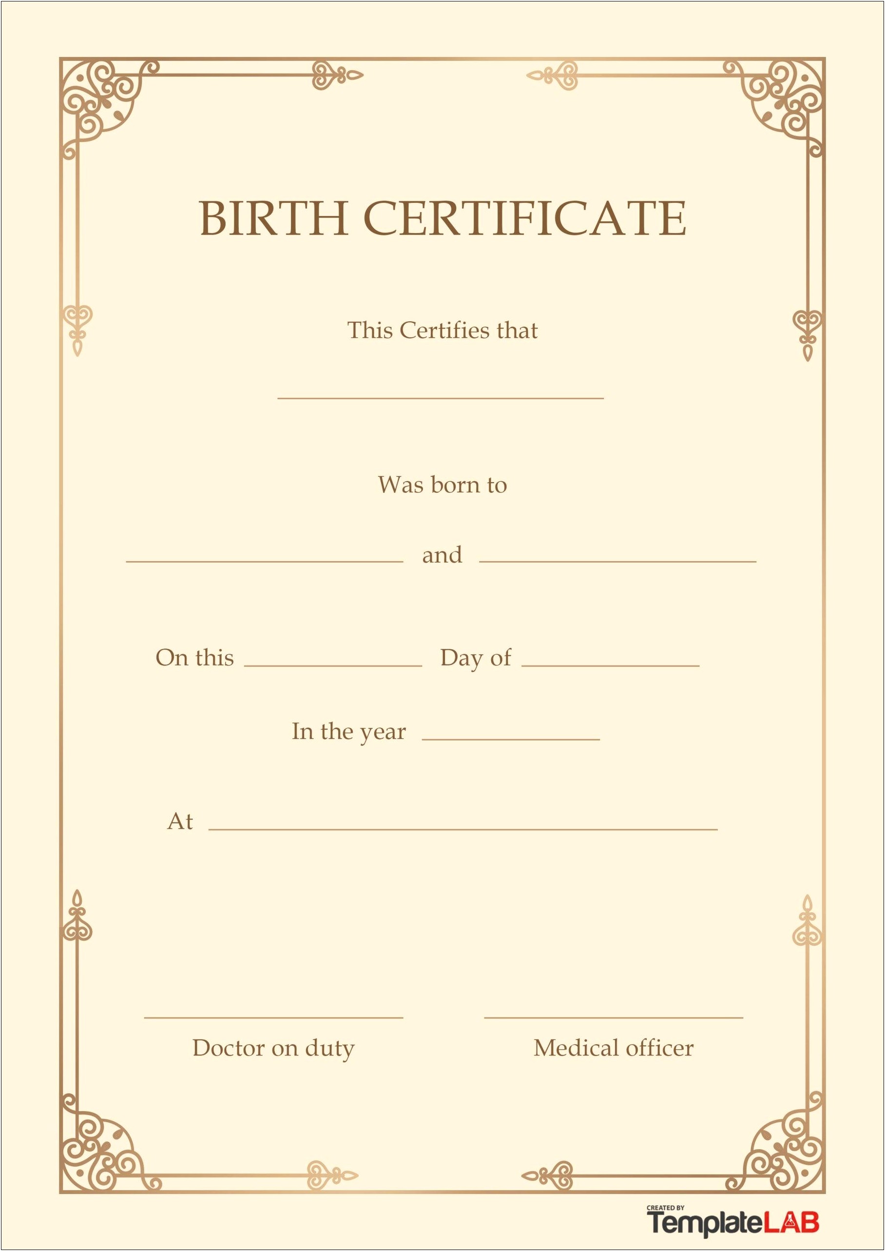 Free Fake Adoption Certificate Template For Person