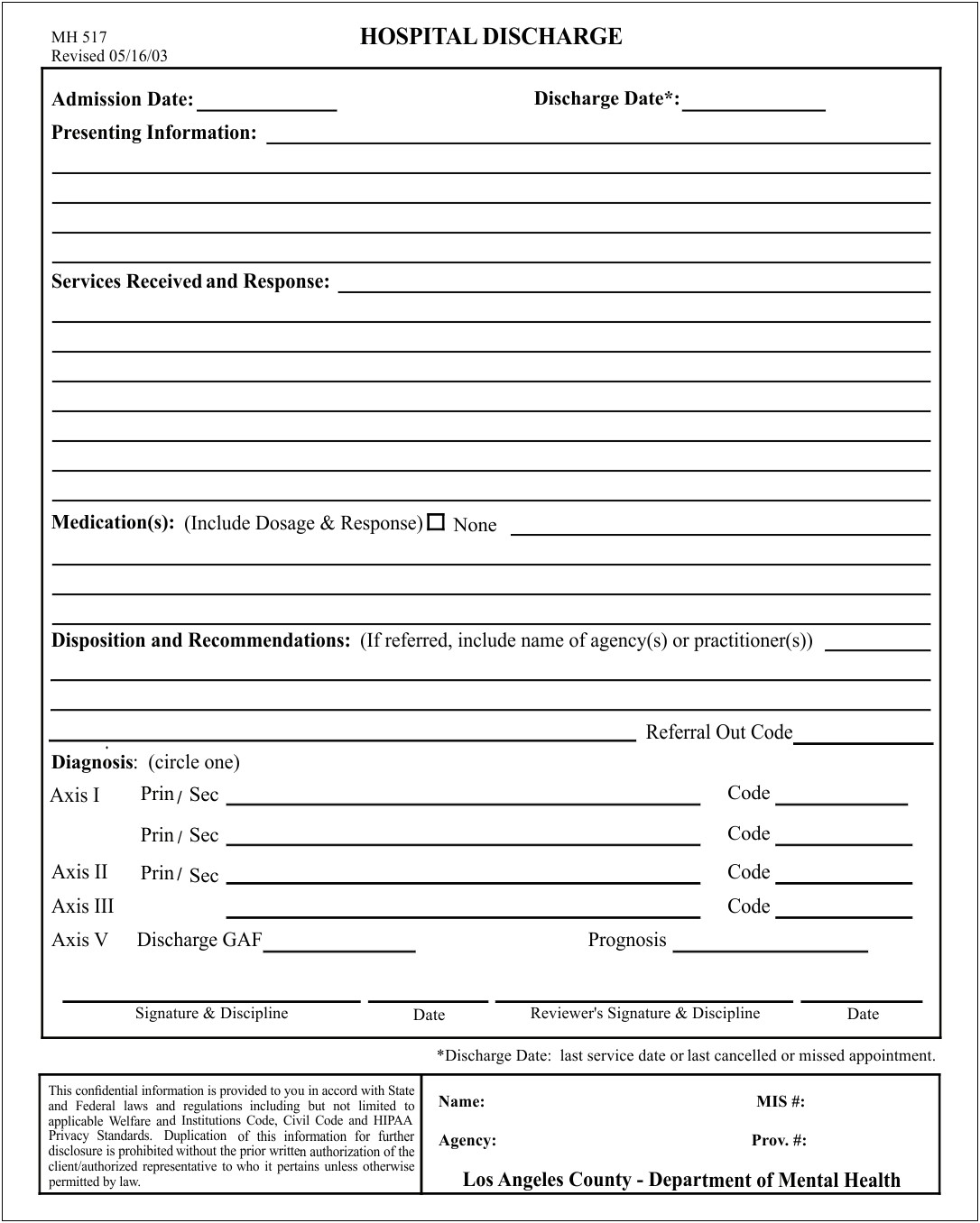 Free Fake Hospital Discharge Papers Template