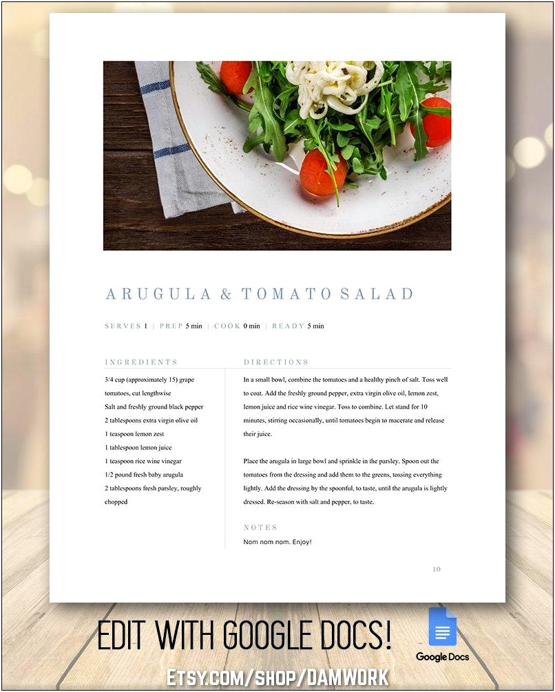 Free Family Heirloom Recipe Page Template For Photoshop