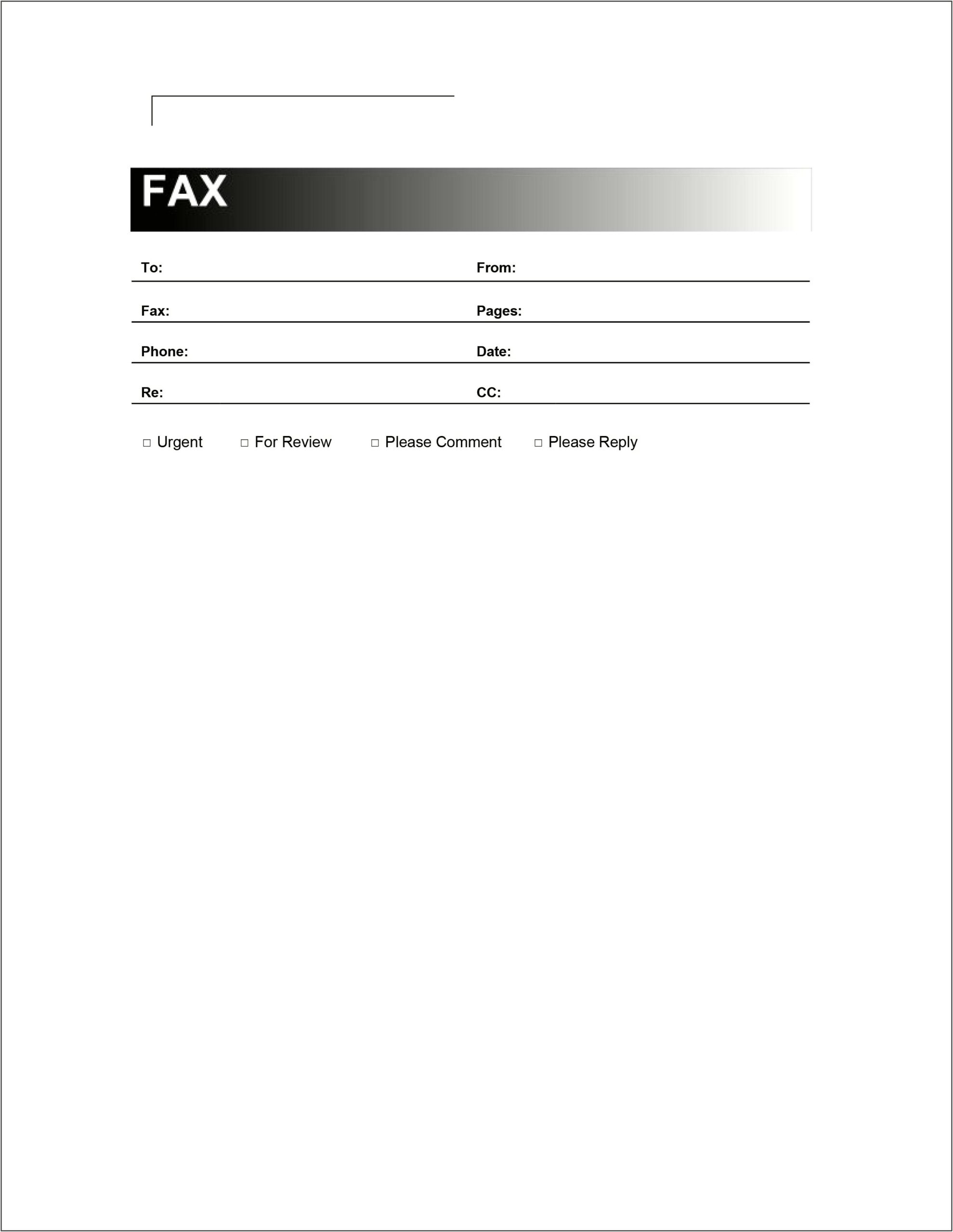 Free Fax Cover Sheet Template To Print