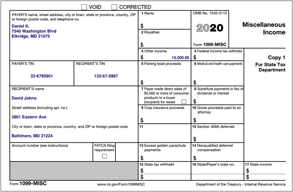 Free Fillable And Printable 1099 Forms 2018 Template