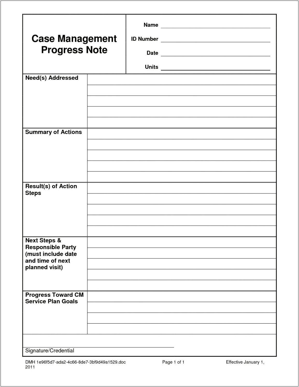 Free Fillable Case Management Notes Template - Templates : Resume