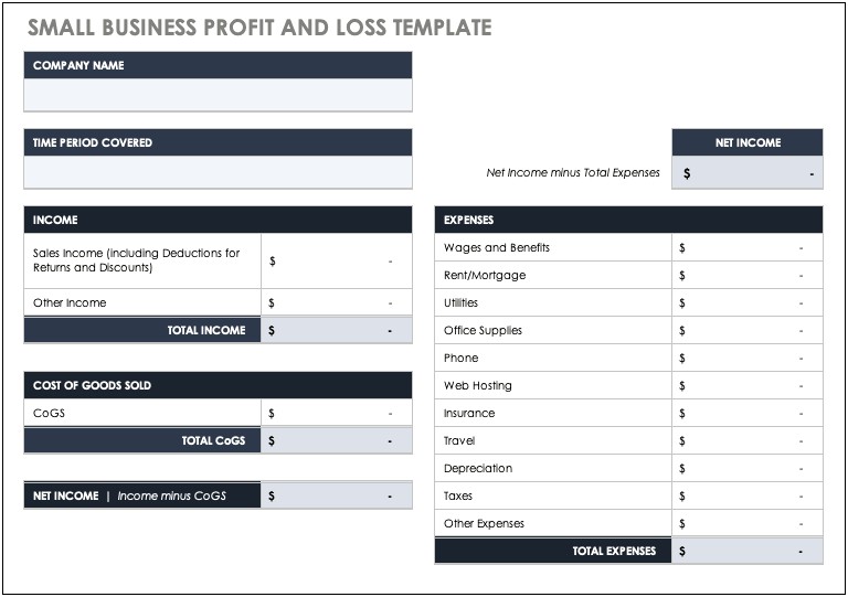 Free Financial Statements Templates For Small Business