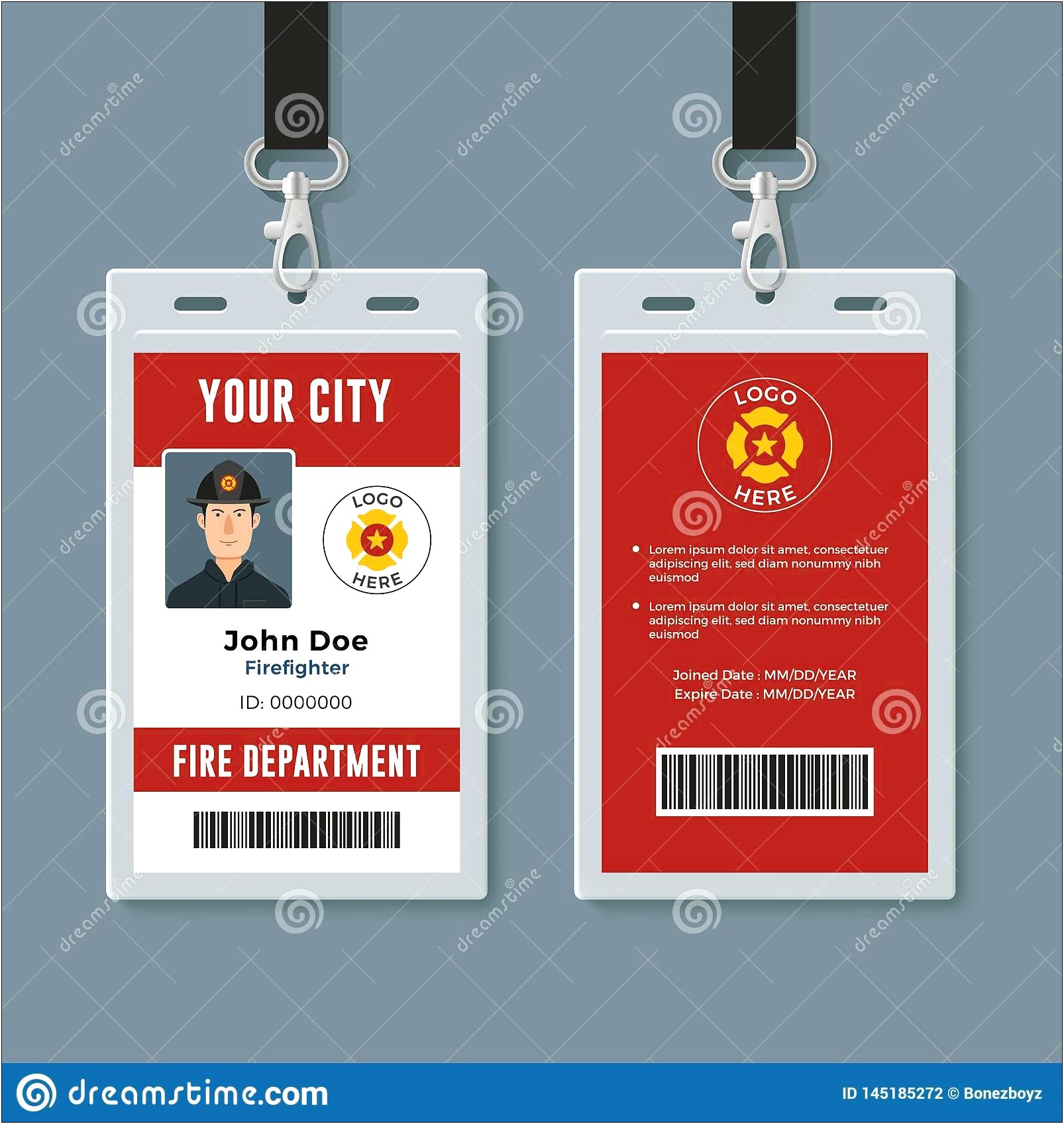 Free Fire Department Id Card Template