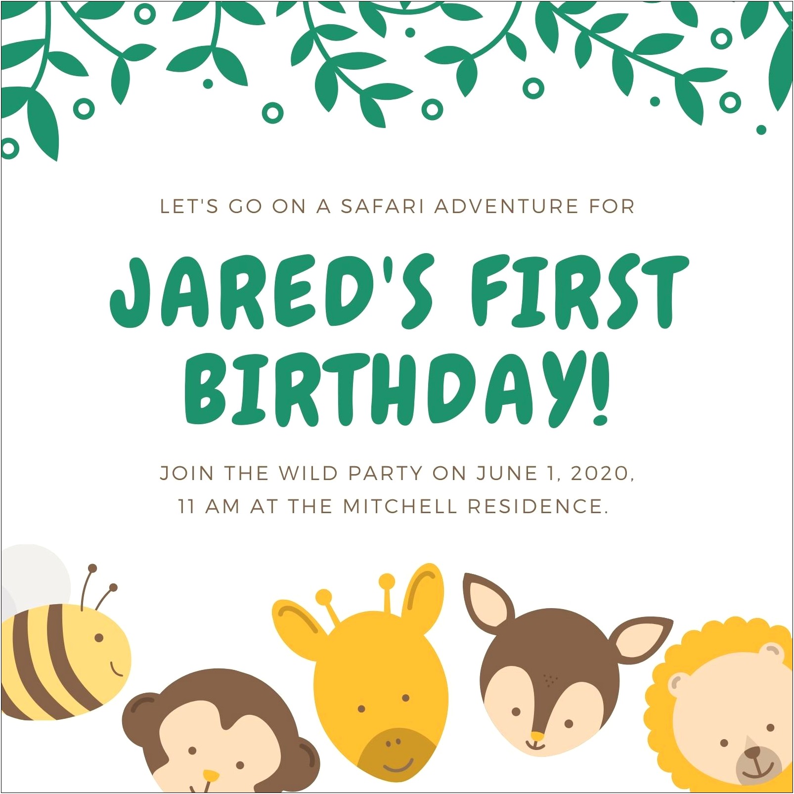 Free First Birthday Greetig Card Templates