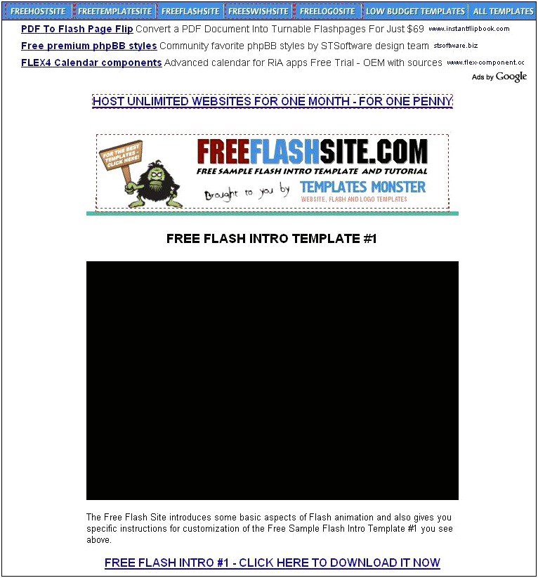 Free Flash Web Templates With Source