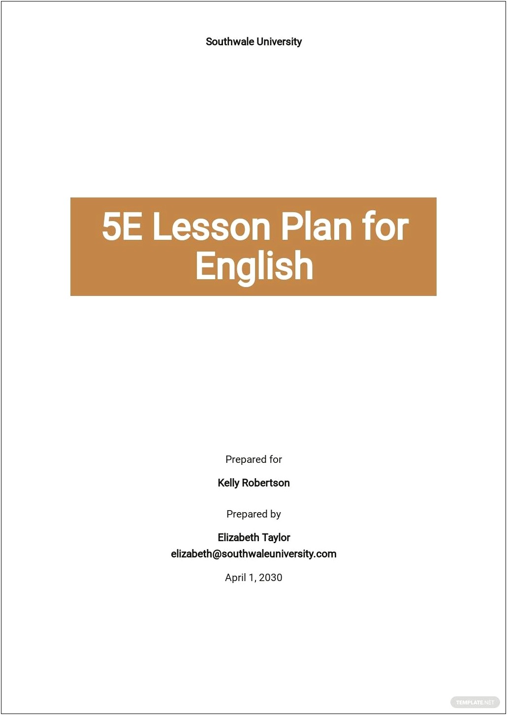 Free Foreign Language 5 E Lesson Plan Templates