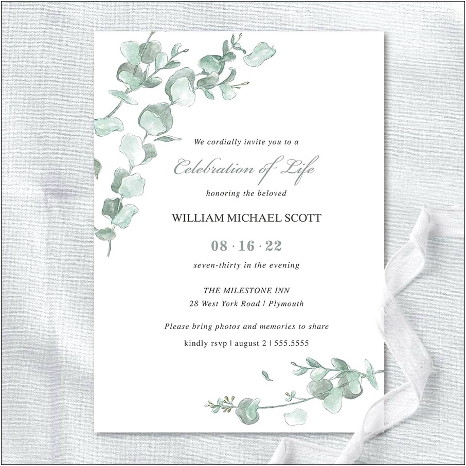 Free Funeral Invitation Template Word Uk