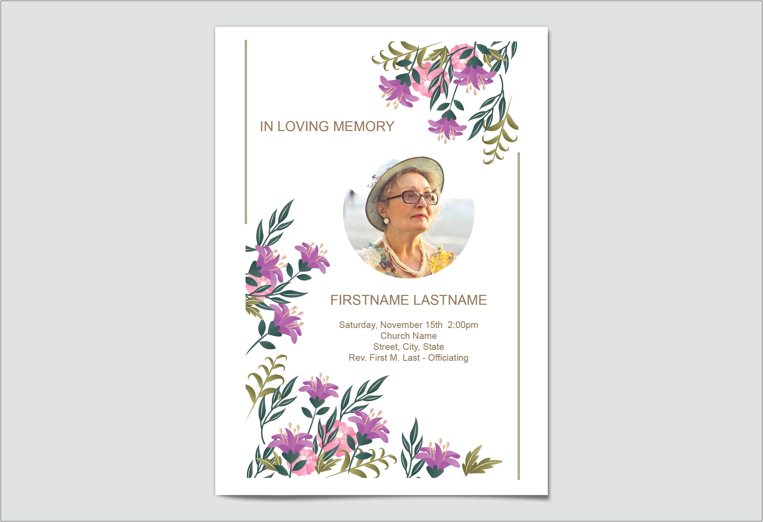 Funeral Program Template Word Download Free