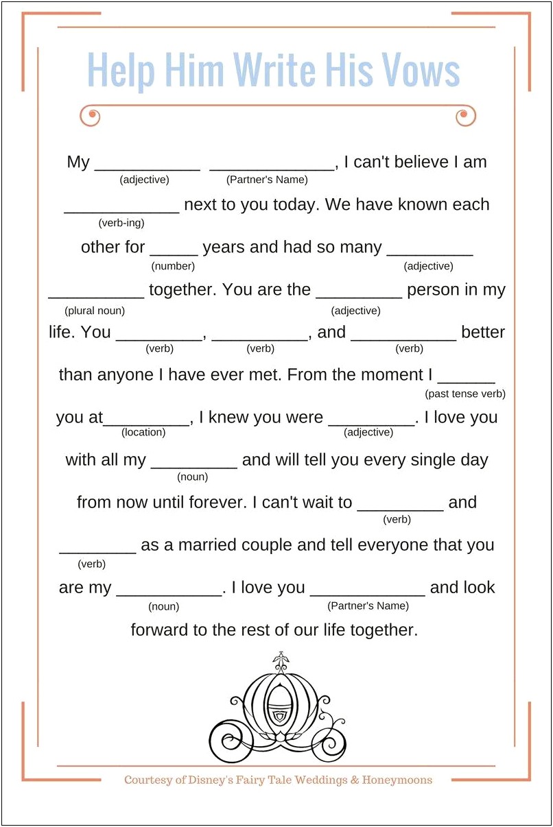 Free Funny Wedding Mad Libs Template