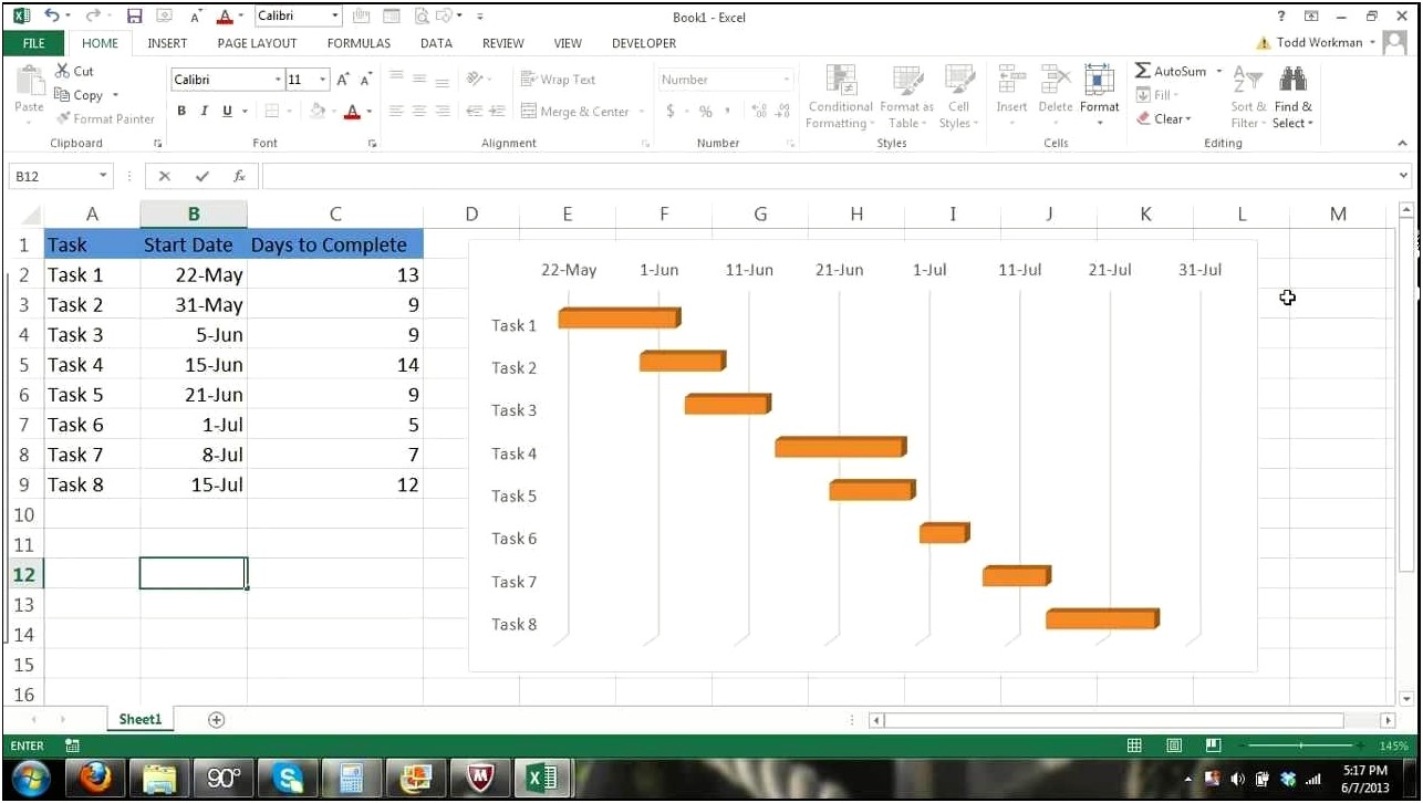 Free Excel 2013 Gantt Chart Template Templates Resume Designs 