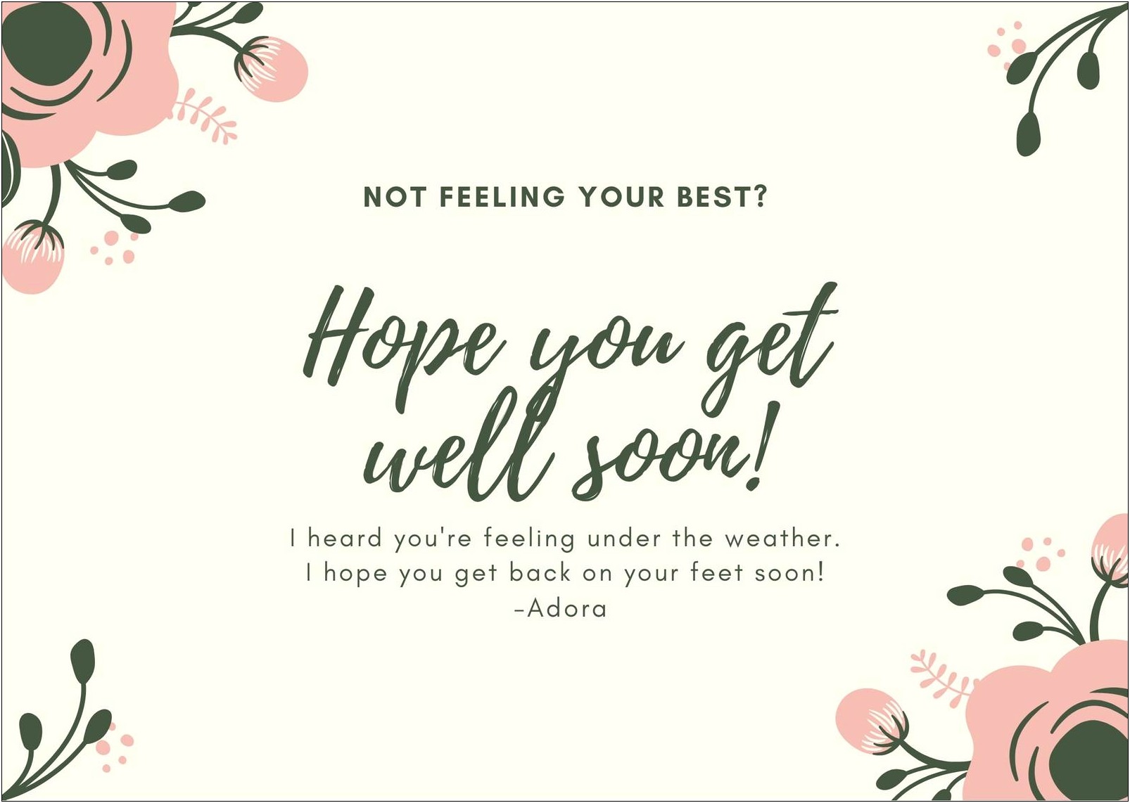 Free Get Well Soon Card Template