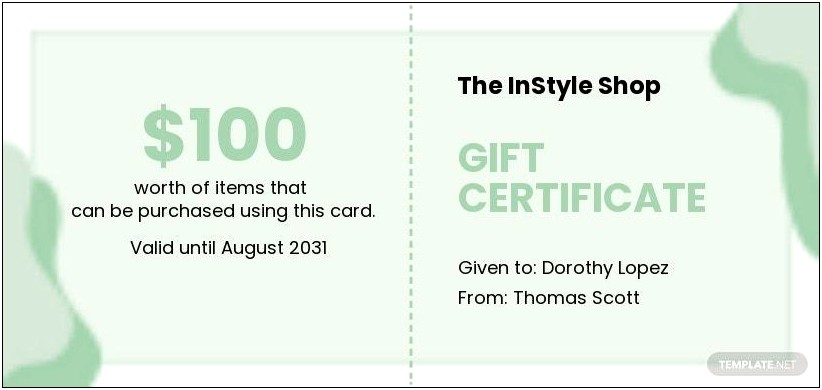 Free Gift Certificate Template With Apples