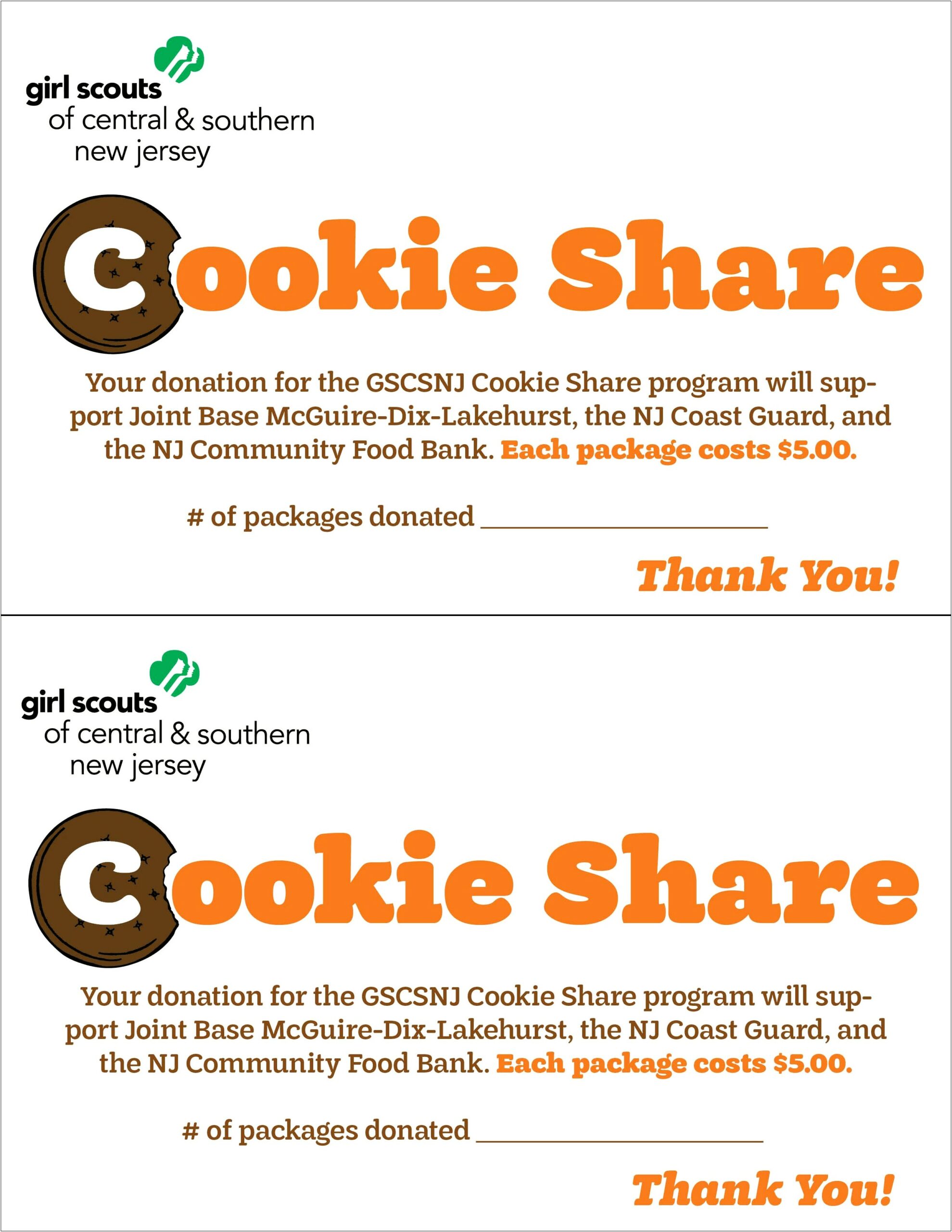 Free Girl Scout Cookie Receipt Template